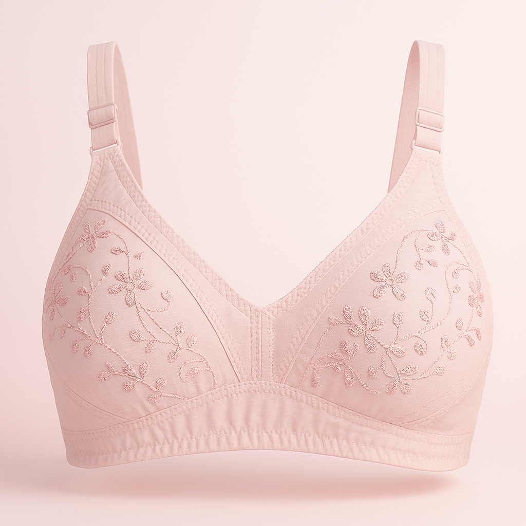 Cotton Embroidered Chikan Bra for Women