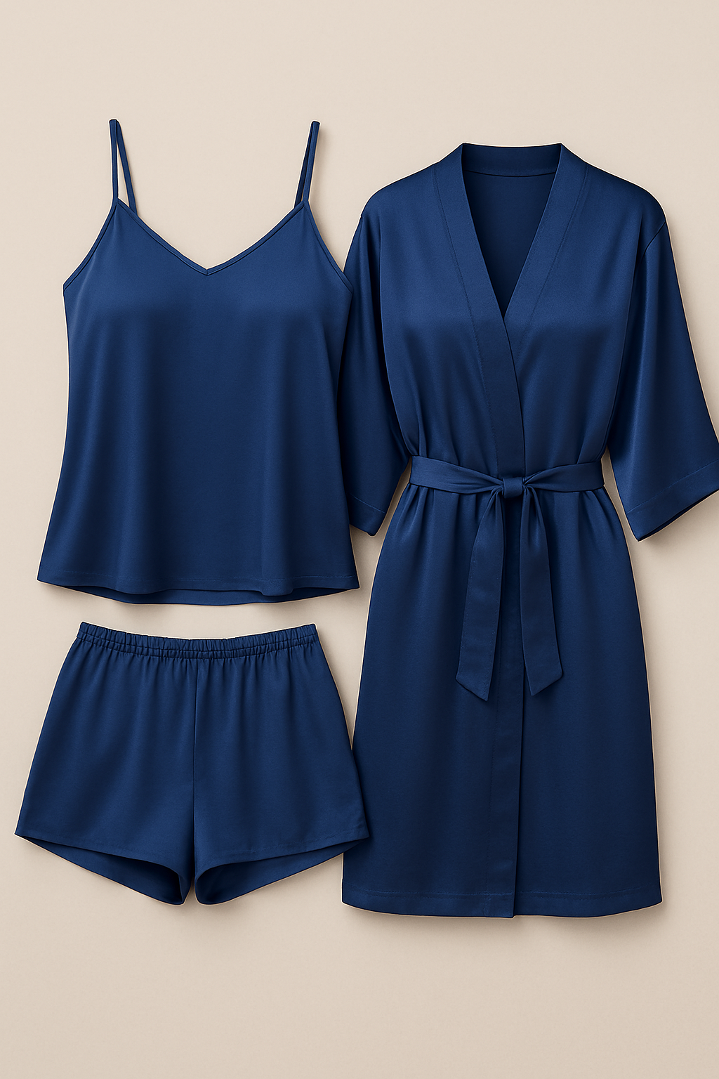 3-Piece Satin Sleepwear Set for Women
